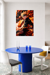 Blazing Spiral Headband Warrior metal wall art displayed in a contemporary living space