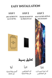Magnetic mounting installation guide for Fire and Shadow Rival Warriors metal wall art