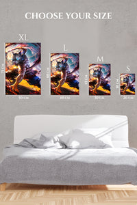 EMESA metal wall art size comparison guide for Wild Boar Mask Warrior