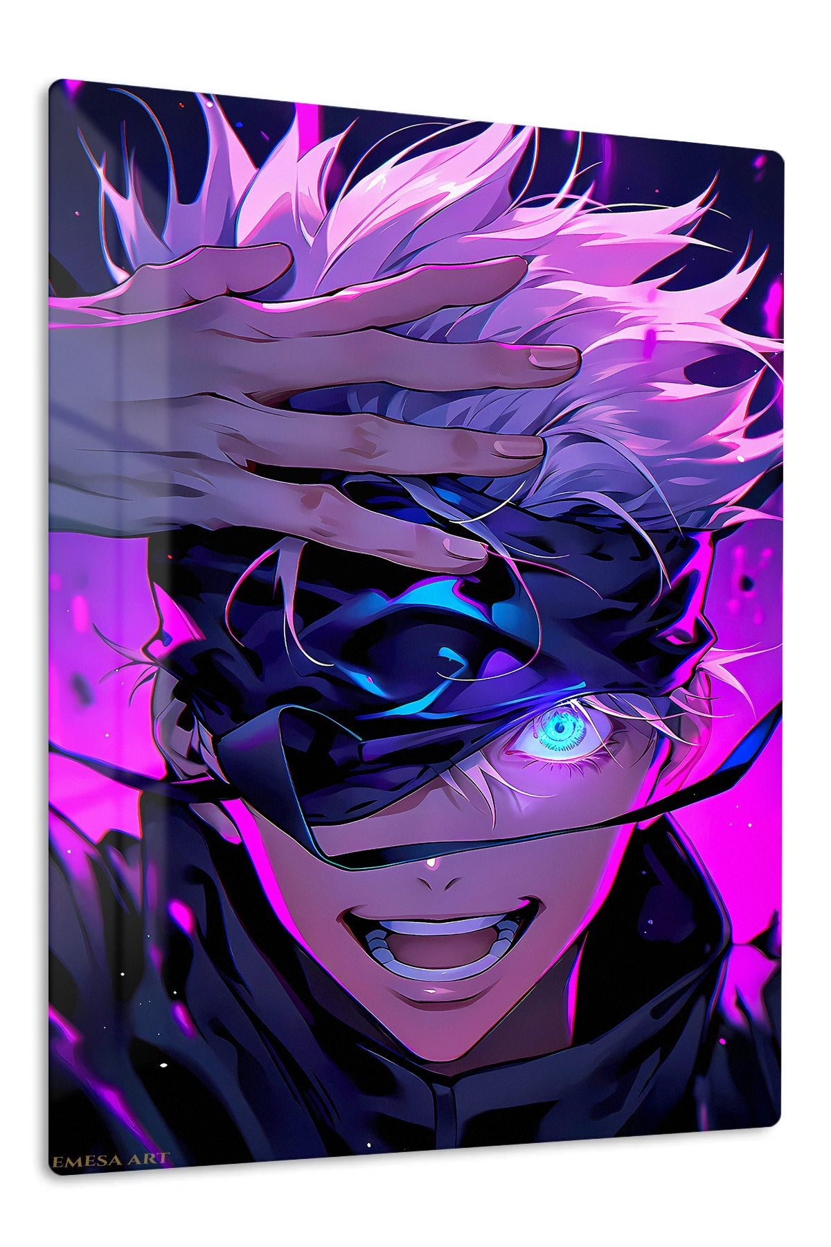 Neon Visor Hero premium metal wall art Ã¢â‚¬â€œ front view