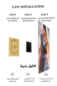 Magnetic mounting installation guide for Emberlit Fantasy Embrace metal wall art