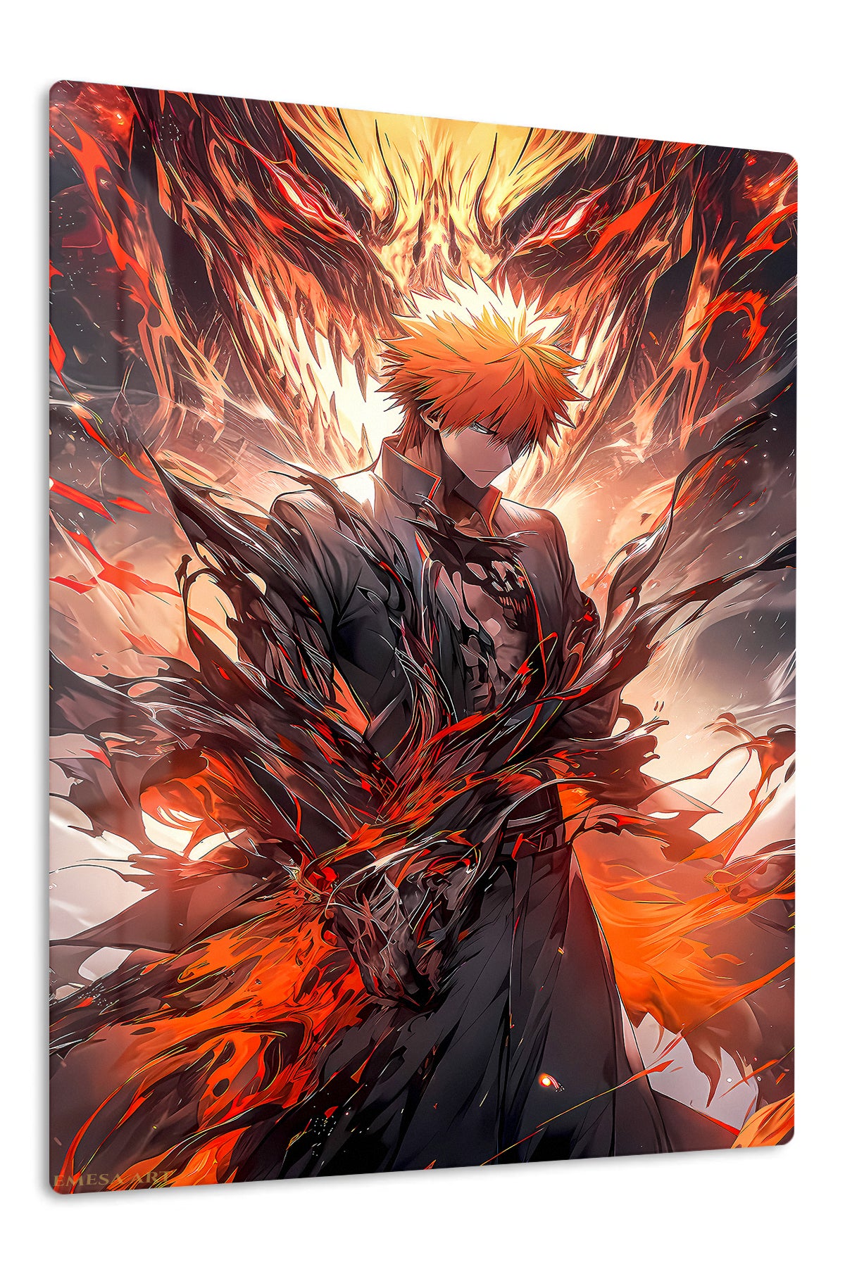 Blazing Shadow Warrior premium metal wall art Ã¢â‚¬â€œ front view
