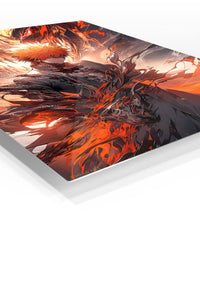 Blazing Shadow Warrior premium metal wall art Ã¢â‚¬â€œ angled view