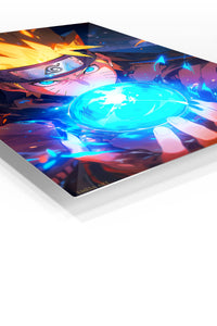 Blazing Ninja Energy Orb premium metal wall art Ã¢â‚¬â€œ angled view