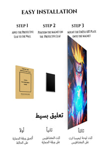 Magnetic mounting installation guide for Blazing Ninja Energy Orb metal wall art