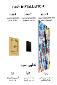 Magnetic mounting installation guide for Blue-Haired Warriors Energy Clash metal wall art