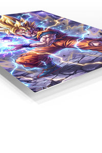 Lightning Sphere Warrior premium metal wall art Ã¢â‚¬â€œ angled view