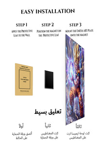 Magnetic mounting installation guide for Lightning Sphere Warrior metal wall art