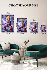 EMESA metal wall art size comparison guide for Lightning Sphere Warrior