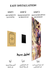 Magnetic mounting installation guide for Radiant Spellcaster Portrait metal wall art