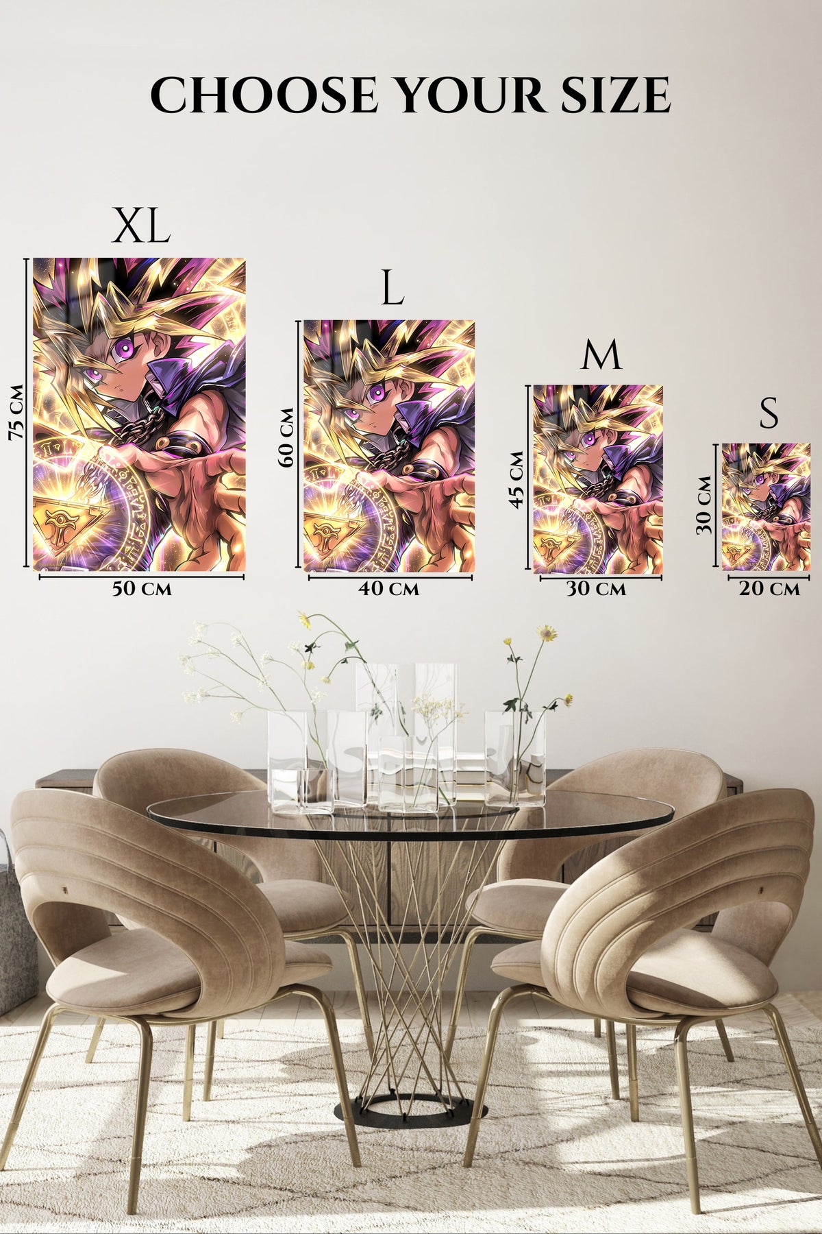 EMESA metal wall art size comparison guide for Radiant Spellcaster Portrait