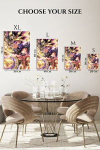EMESA metal wall art size comparison guide for Radiant Spellcaster Portrait