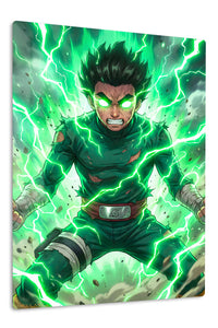 Emerald Lightning Warrior premium metal wall art Ã¢â‚¬â€œ front view