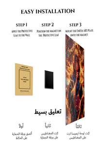 Magnetic mounting installation guide for Flamebound Shadow Warrior metal wall art