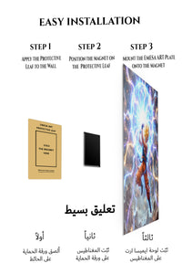 Magnetic mounting installation guide for Golden-Haired Warrior's Lightning Surge metal wall art