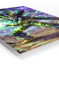 Emerald Storm Warrior premium metal wall art Ã¢â‚¬â€œ angled view