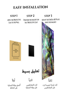 Magnetic mounting installation guide for Emerald Storm Warrior metal wall art