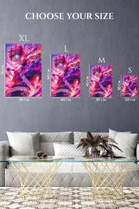 EMESA metal wall art size comparison guide for Crimson Aura Warrior