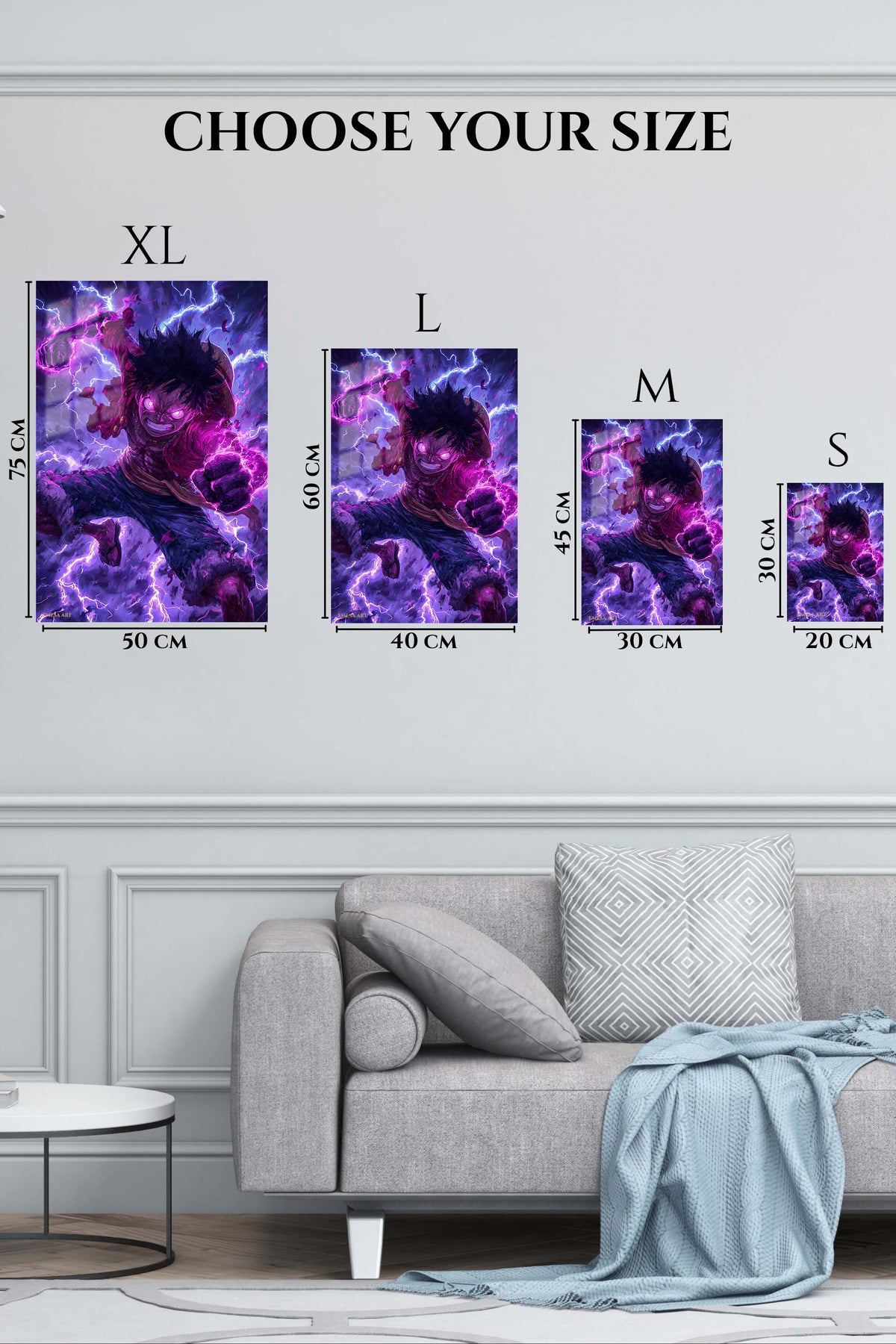 EMESA metal wall art size comparison guide for Thunderfist Shadow Warrior