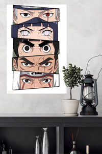 Five Warrior Gazes metal wall art displayed in a modern interior