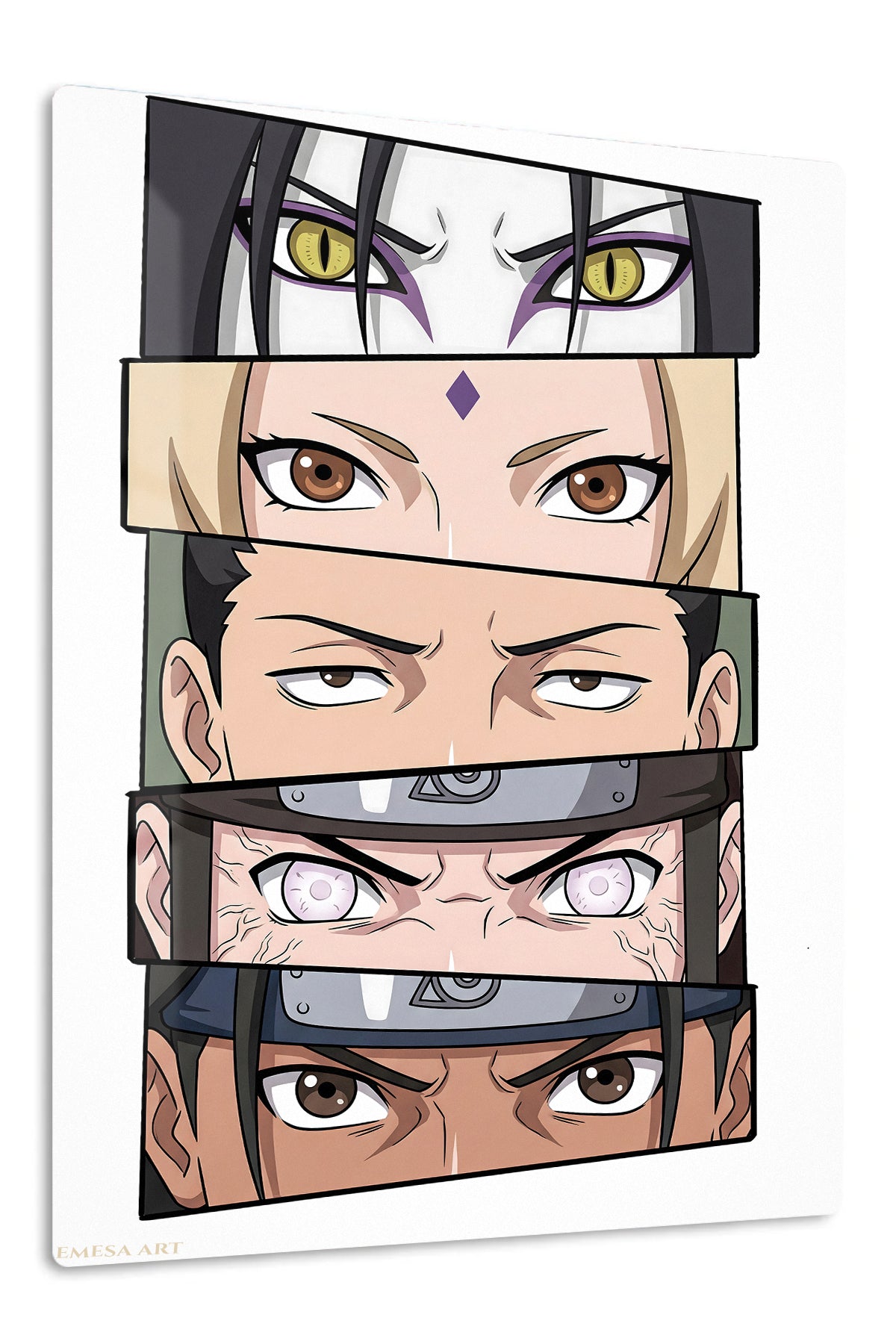 Anime Eyes Portrait Stack premium metal wall art Ã¢â‚¬â€œ front view