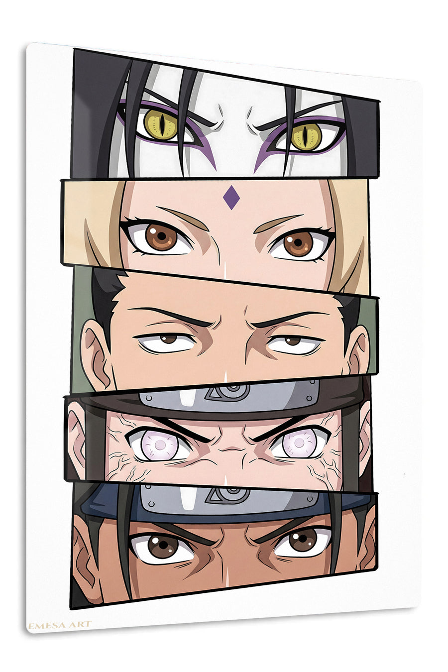 Anime Eyes Portrait Stack premium metal wall art Ã¢â‚¬â€œ front view