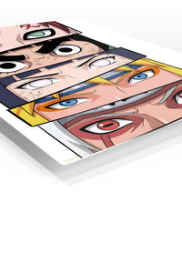 Five Expressive Warrior Faces premium metal wall art Ã¢â‚¬â€œ angled view