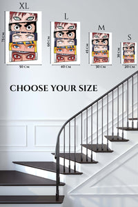 EMESA metal wall art size comparison guide for Five Expressive Warrior Faces