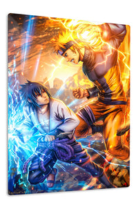 Thunder and Flame Duel premium metal wall art Ã¢â‚¬â€œ front view
