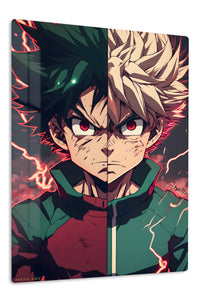 Dual Resolve Under Crimson Lightning premium metal wall art Ã¢â‚¬â€œ front view