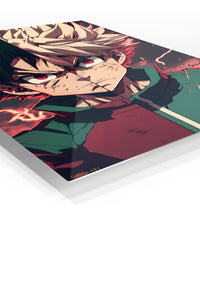 Dual Resolve Under Crimson Lightning premium metal wall art Ã¢â‚¬â€œ angled view