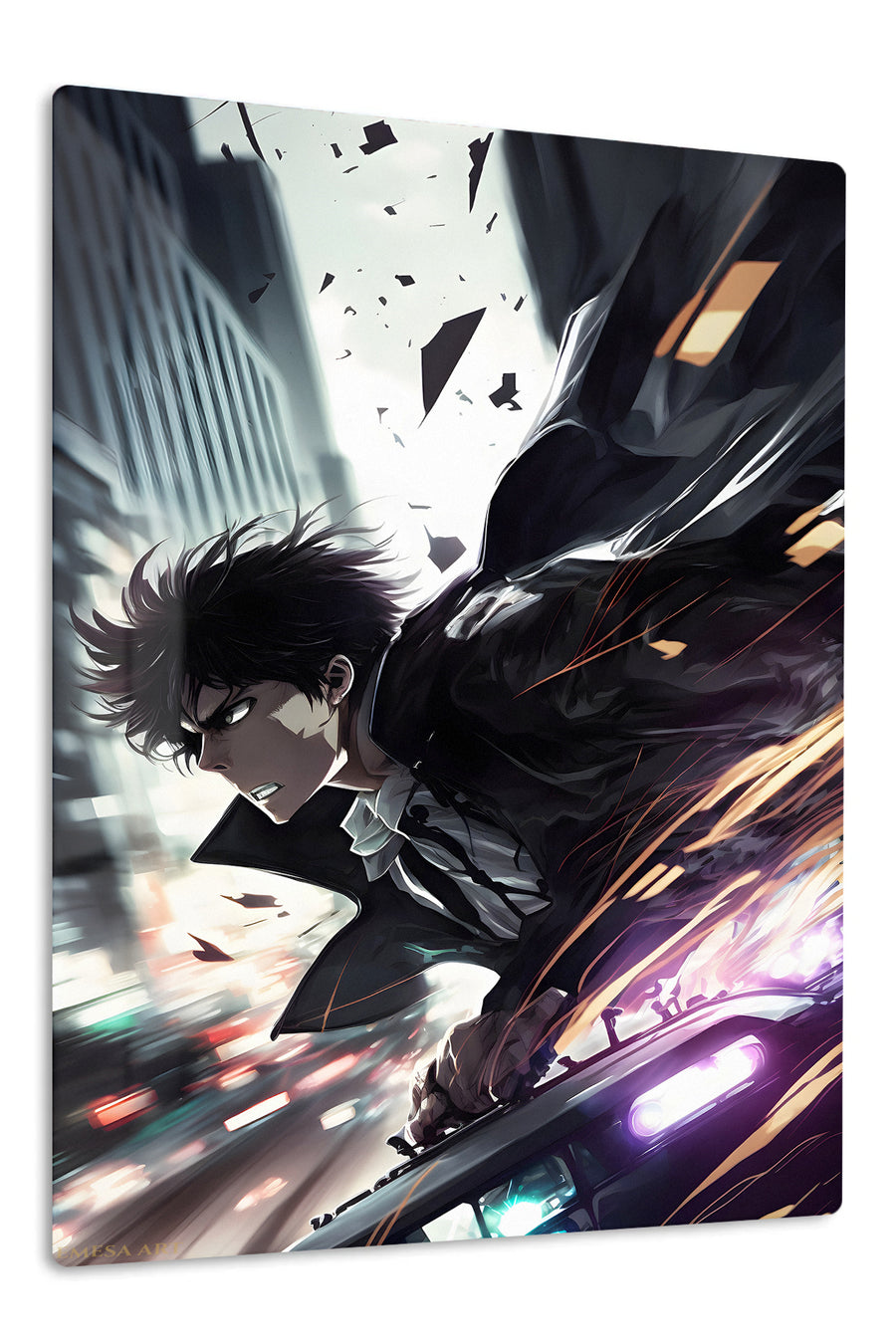 Midnight Street Rush premium metal wall art Ã¢â‚¬â€œ front view