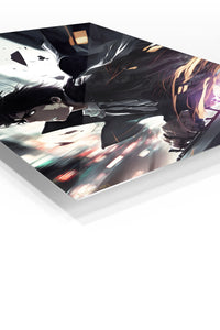 Midnight Street Rush premium metal wall art Ã¢â‚¬â€œ angled view