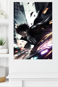 Midnight Street Rush metal wall art displayed in a modern interior