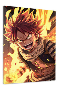 Blazing Spiky-Haired Fighter premium metal wall art Ã¢â‚¬â€œ front view