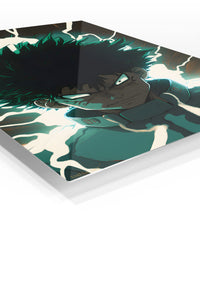 Emerald Surge Hero premium metal wall art Ã¢â‚¬â€œ angled view