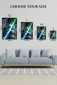 EMESA metal wall art size comparison guide for Emerald Blade Warrior