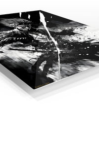 Flame-Born Suited Fighter premium metal wall art Ã¢â‚¬â€œ angled view