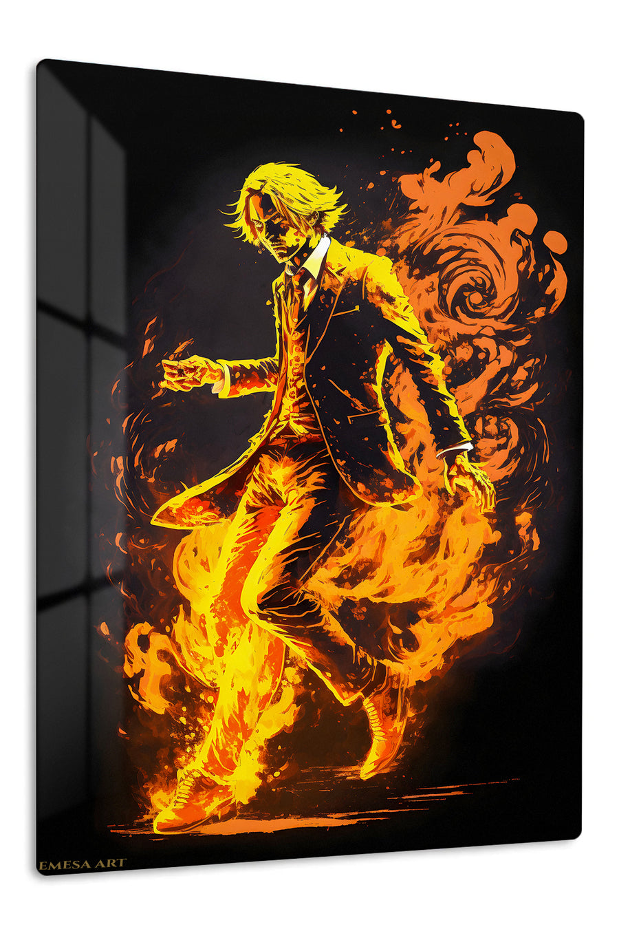 Violet Spirit Awakening premium metal wall art Ã¢â‚¬â€œ front view