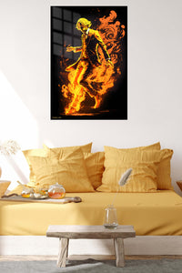 Violet Spirit Awakening metal wall art displayed in a contemporary living space