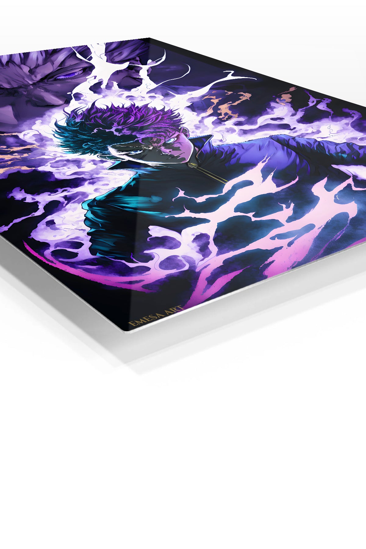 Solar Eclipse Ninja premium metal wall art Ã¢â‚¬â€œ angled view