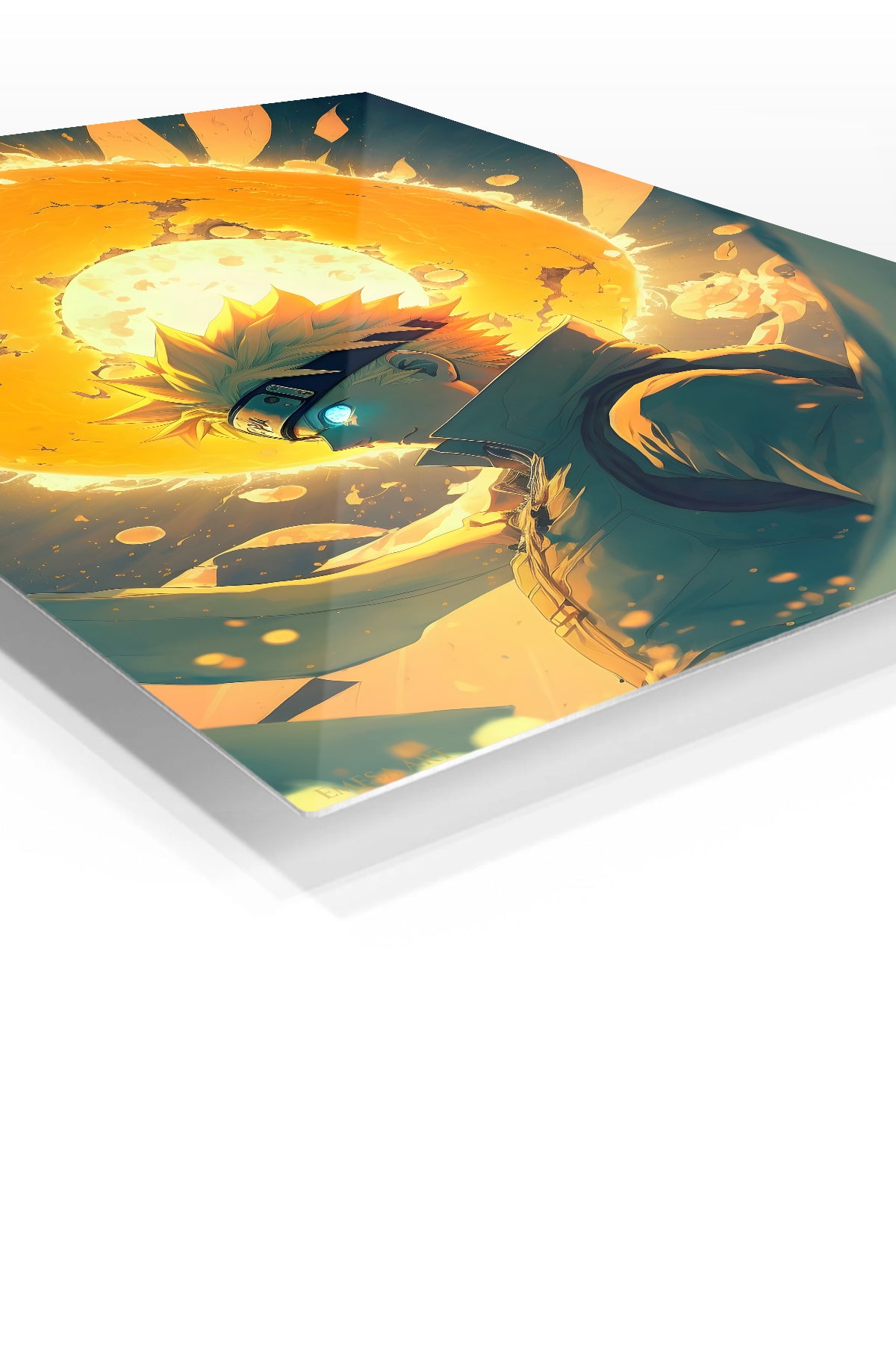 Blazing Arc Fighter premium metal wall art Ã¢â‚¬â€œ angled view