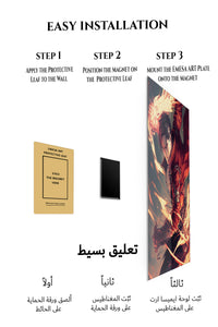 Magnetic mounting installation guide for Petal Storm Heroine metal wall art