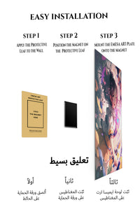Magnetic mounting installation guide for Flame and Shadow Swordsman metal wall art