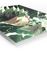 Windblown Shrine Maiden Portrait premium metal wall art Ã¢â‚¬â€œ angled view