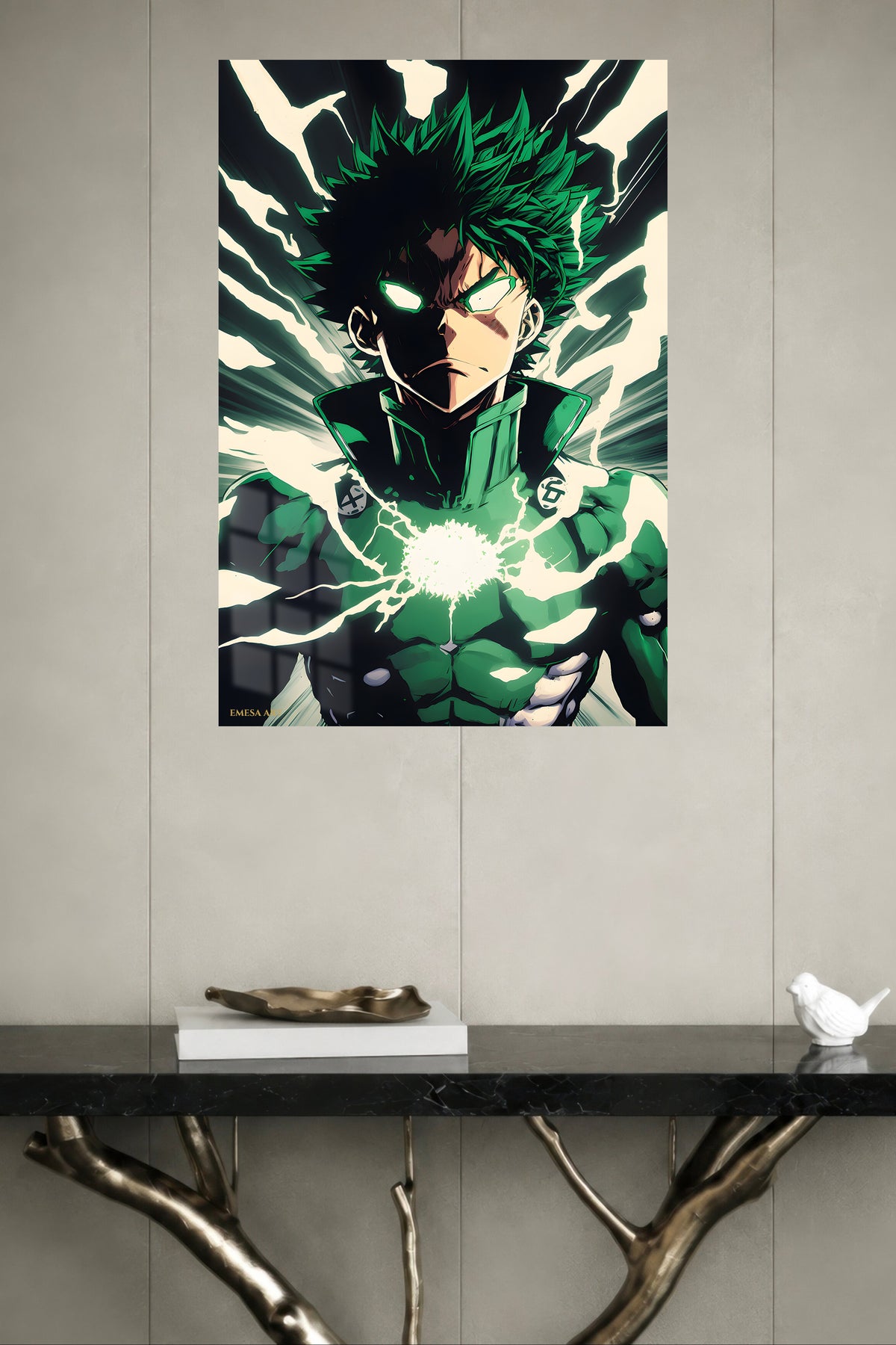 Emberwing Dragon metal wall art displayed in a modern interior