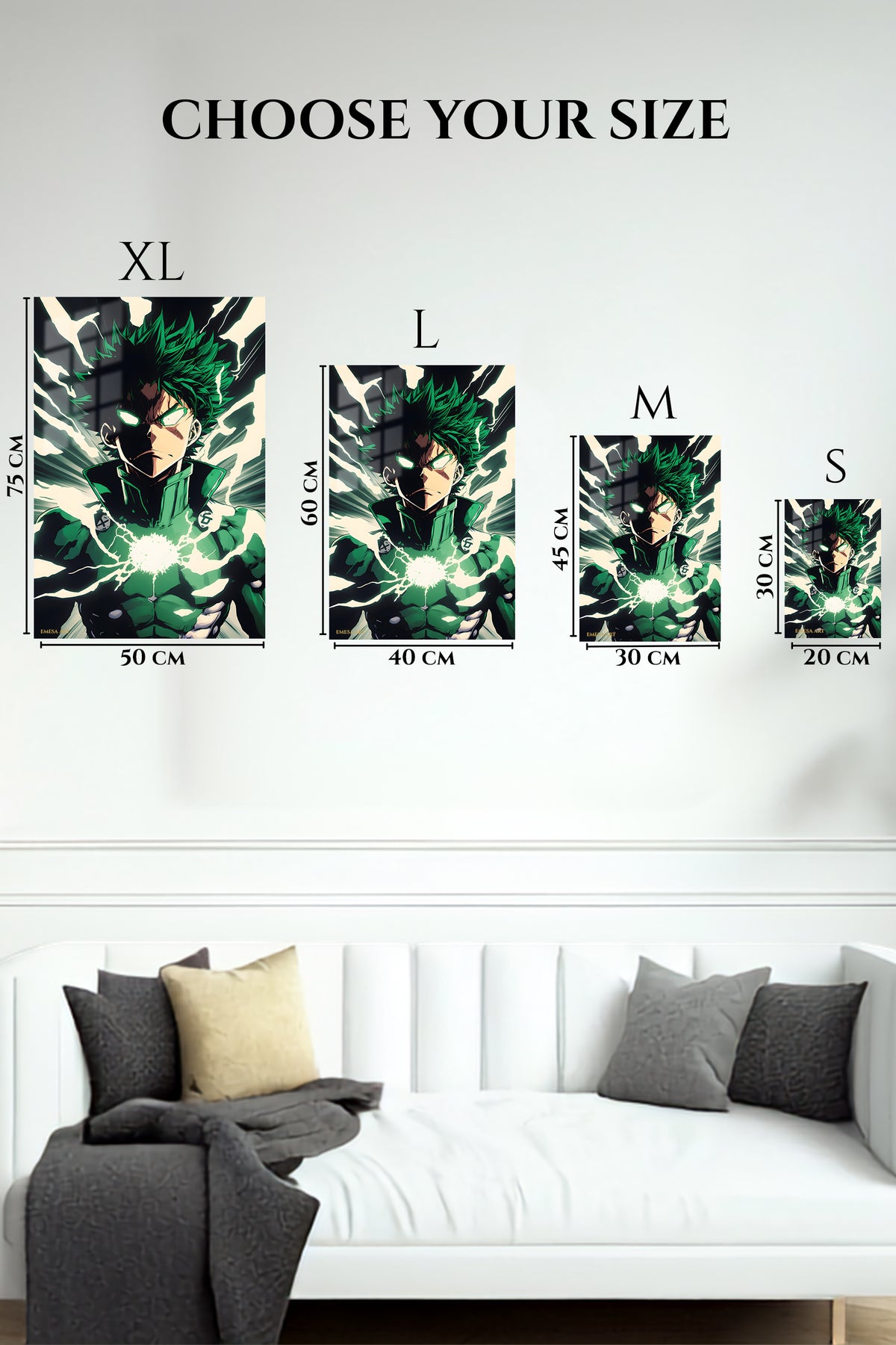 EMESA metal wall art size comparison guide for Emberwing Dragon
