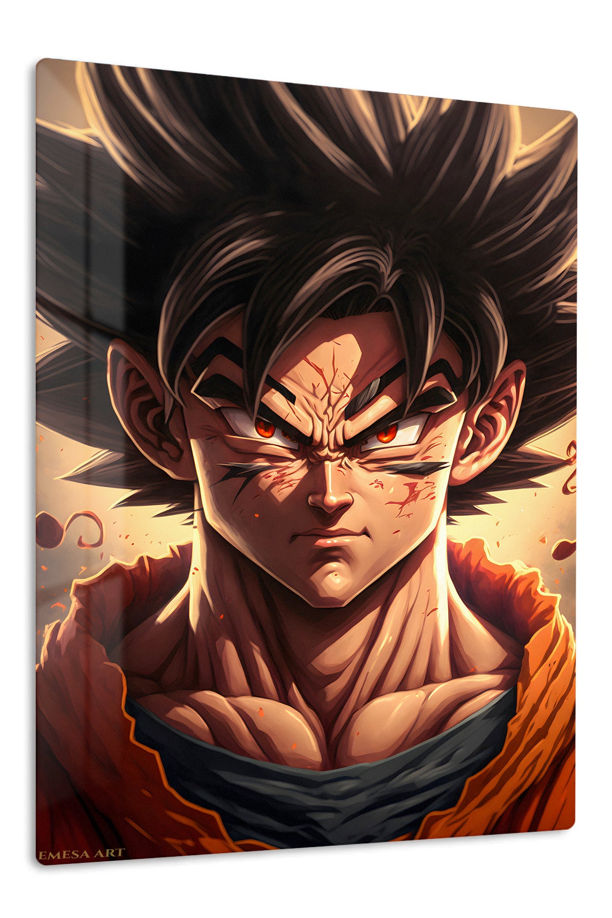 Crimson Gaze Warrior premium metal wall art Ã¢â‚¬â€œ front view