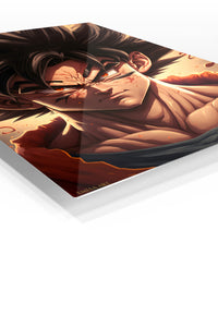 Crimson Gaze Warrior premium metal wall art Ã¢â‚¬â€œ angled view