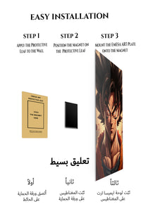 Magnetic mounting installation guide for Crimson Gaze Warrior metal wall art